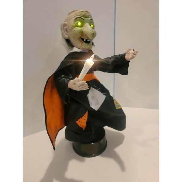 Vintage 90 Rennoc Halloween Animated Witch Crystal Ball Electronic Plug W Lights - Picture 2 of 10